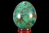 Polished Chrysocolla Egg - Peru #95669-1